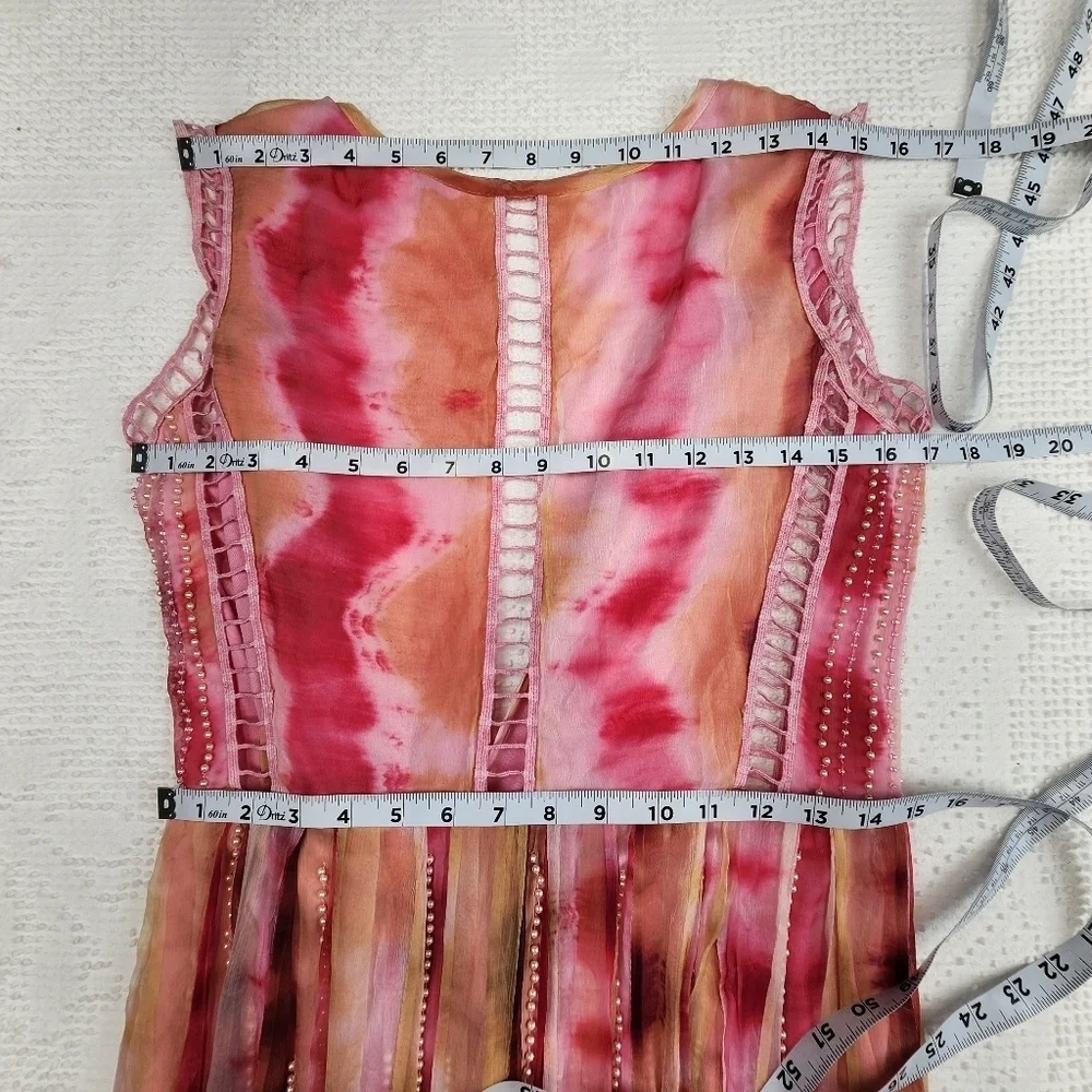 Cecelia De Bucourt NWT Pink Handcrafted Beaded Dress Size Small - Picture 13 of 13